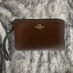 Coach Brown Leather Wristlet